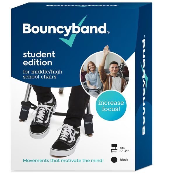 Bouncybands® for Middle/High School Chairs, Black, Bouncybands, Mfr#: CMBK