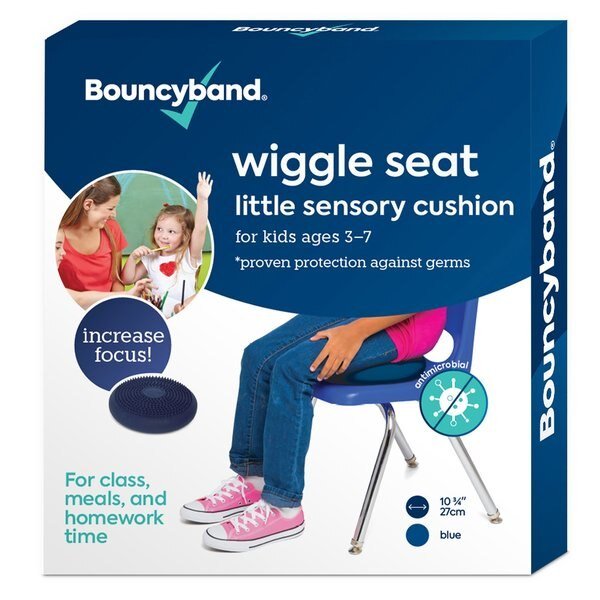 Antimicrobial Little Wiggle Seat Sensory Cushion, Blue 10.75in., Bouncybands, Mfr#: MB27BUWS