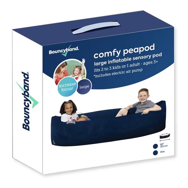 Comfy Peapod, Inflatable Sensory Pod, 80in, Blue, Bouncybands, Mfr#: PD80BU