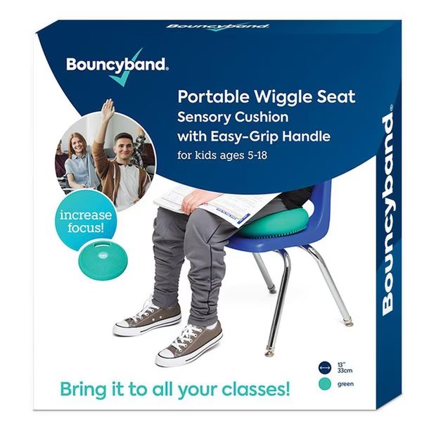 Portable Wiggle Seat Sensory Cushion, Green, Bouncybands, Mfr#: WSHAGR