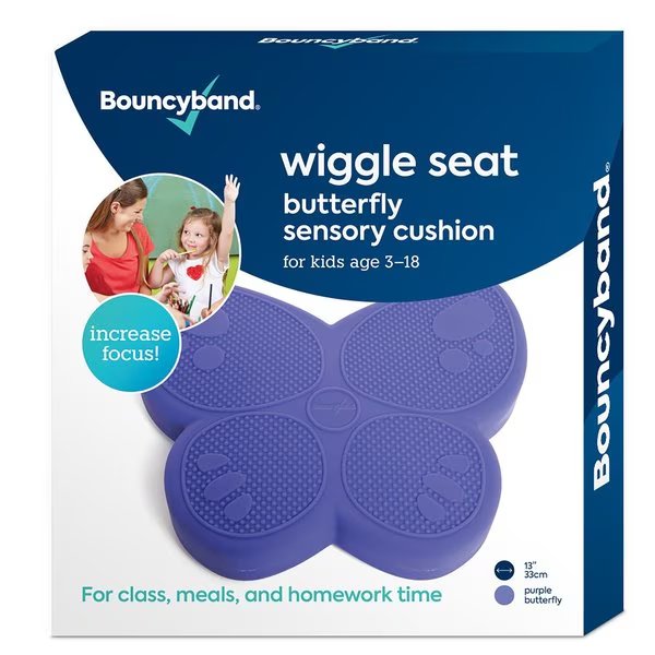 Wiggle Seat Sensory Cushion, Purple Butterfly, Bouncybands, Mfr#: WSSBUPU