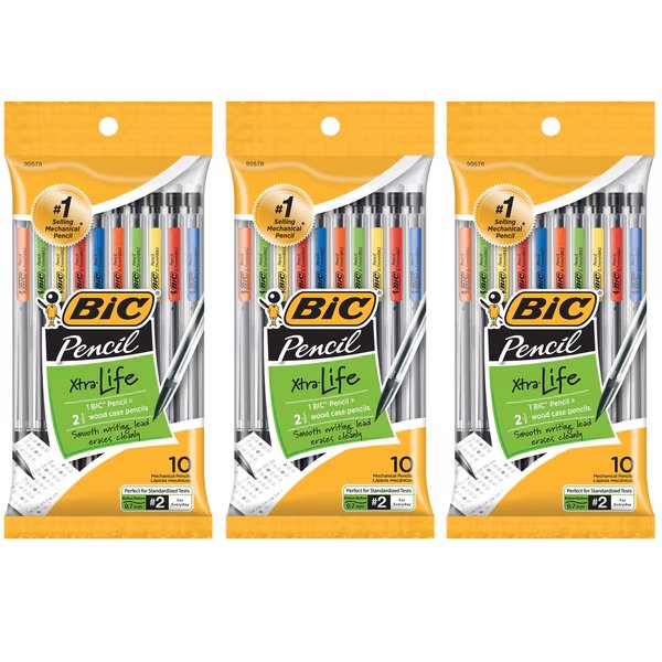 Mechanical Pencils, 0.7mm, 10 Per Pack, PK3, Bic, Mfr#: MPP101