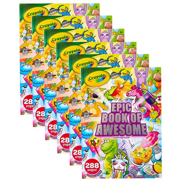 Epic Book of Awesome 288-Page Coloring Book, PK6, Crayola, Mfr#: 40585