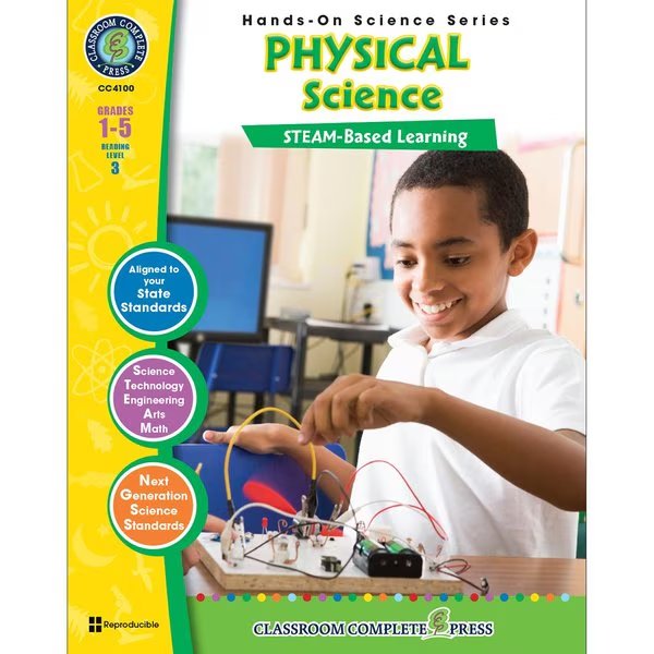 Hands-On STEAM - Physical Science Resource Book, Grade 1-5, Classroom Complete Press, Mfr#: 4100