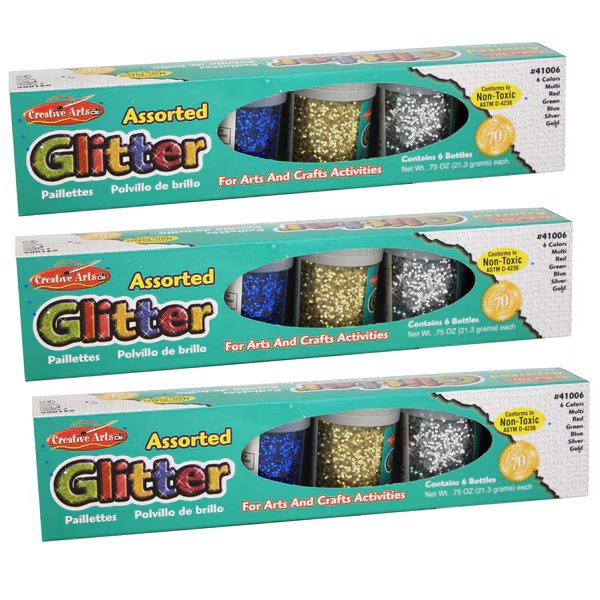 Creative Arts™ Glitter Set, PK18, Charles Leonard, Mfr#: 41006