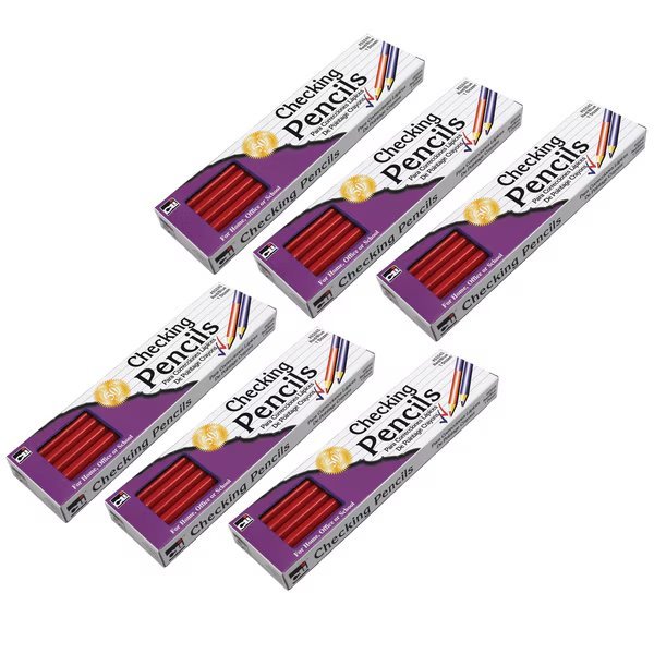 Combination Checking Pencils, Red/Blue, 12 Per Box, PK6, Charles Leonard, Mfr#: 65045