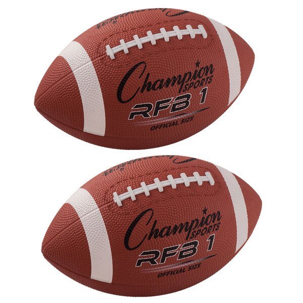 Official Size Rubber Football, PK2, Champion Sports, Mfr#: RFB1