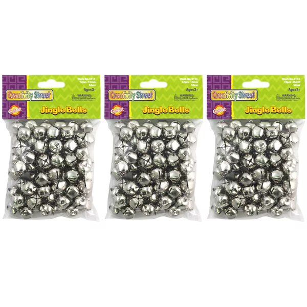 Jingle Bells, Silver, 0.63", PK216, Creativity Street, Mfr#: PAC3114