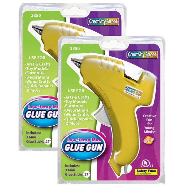 Yellow Low-Temp Mini Glue Gun + 3 Glue Sticks Per Pack, PK2, Creativity Street, Mfr#: PAC3350