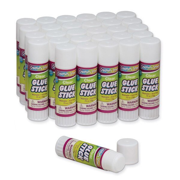 Glue Sticks, Clear, 0.70 oz., PK60, Creativity Street, Mfr#: PAC3385-30