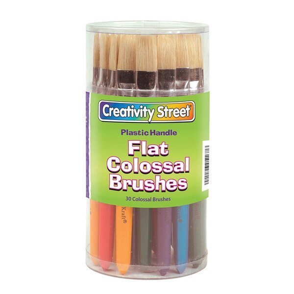 Colossal Brushes, Flat, Assorted Colors, 7.25" Long, PK30, Creativity Street, Mfr#: PAC5167