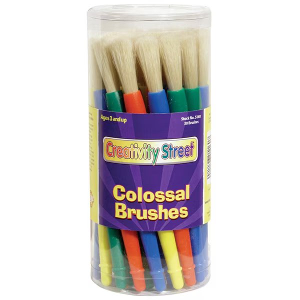 Colossal Plastic Handle Brush Classroom Brush Set, 7" Long, PK30, Creativity Street, Mfr#: PAC5160
