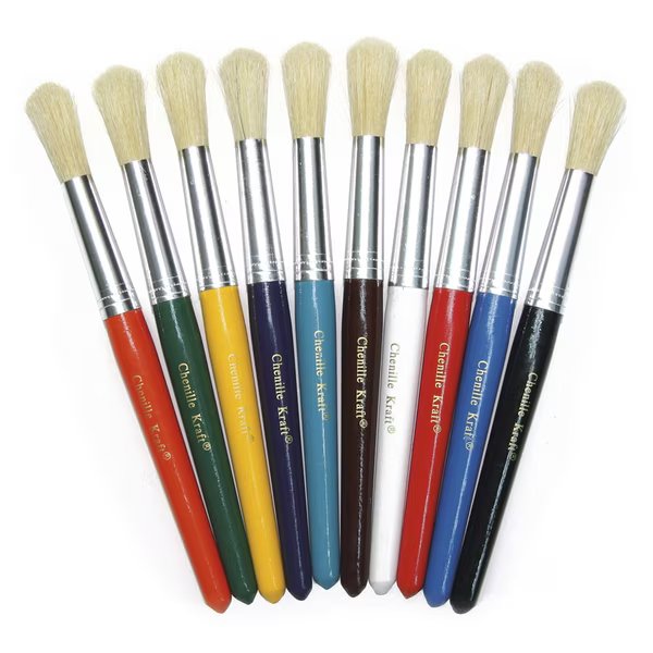 Round Stubby Beginner Paint Brushes, 7.5in Long, PK30, Creativity Street, Mfr#: PAC5183