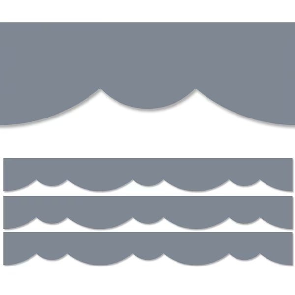 Charcoal Stylish Scallops EZ Border, Classroom Border Trim, PK72, Creative Teaching Press, Mfr#: 10473