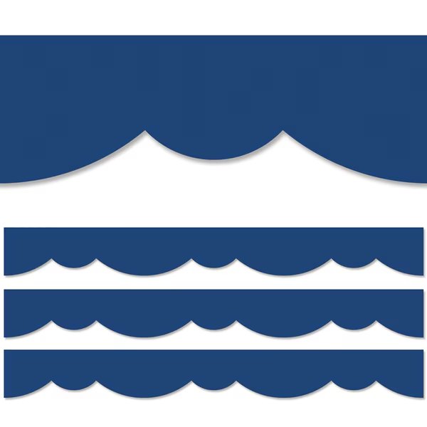 Blue Stylish Scallops EZ Border, Classroom Border Trim, PK72, Creative Teaching Press, Mfr#: 10475