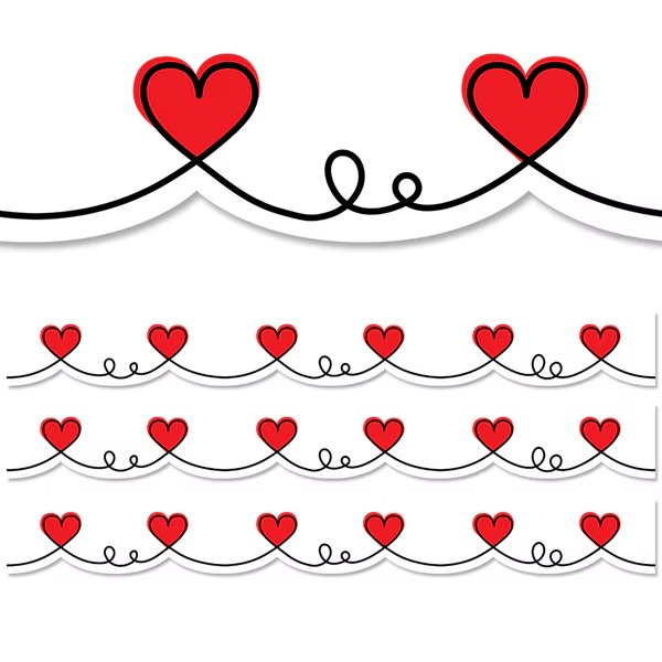 Doodle Hearts EZ Border, Classroom Border Trim, PK72, Creative Teaching Press, Mfr#: 10479