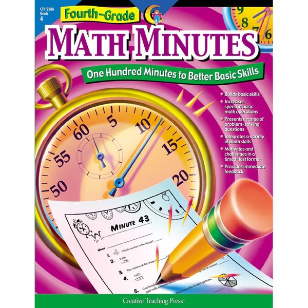 Fourth-Grade Math Minutes Book, Creative Teaching Press, Mfr#: 2586
