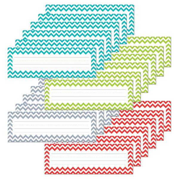 Chevron Solids Name Plates, 36 Pieces, PK6, Creative Teaching Press, Mfr#: 4517
