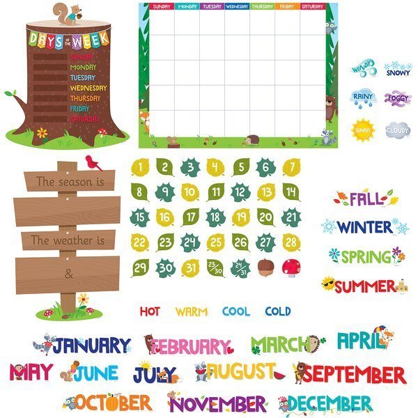 Woodland Friends Calendar Bulletin Board Set, PK2, Creative Teaching Press, Mfr#: 8006