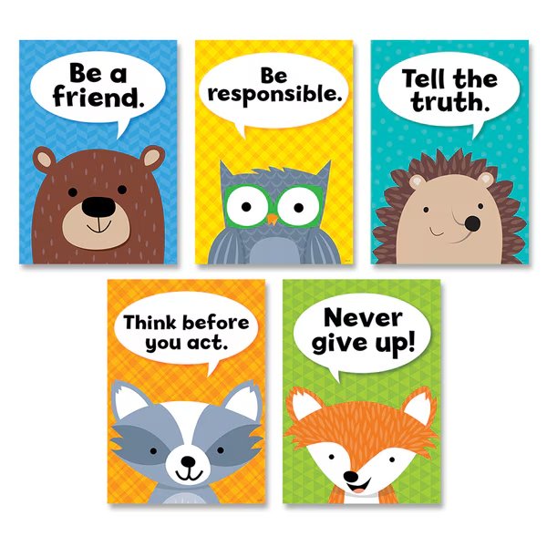 Woodland Friends Character Traits Inspire U™ Poster Pack, 5 Pieces, Creative Teaching Press, Mfr#: 8697