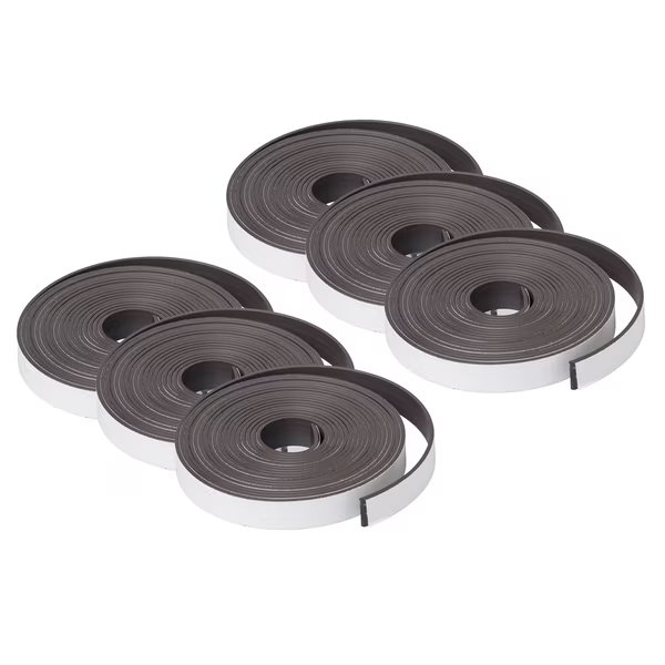 Adhesive Magnet Strip Roll, 0.5" x 10ft, PK6, Dowling Magnets, Mfr#: 735003