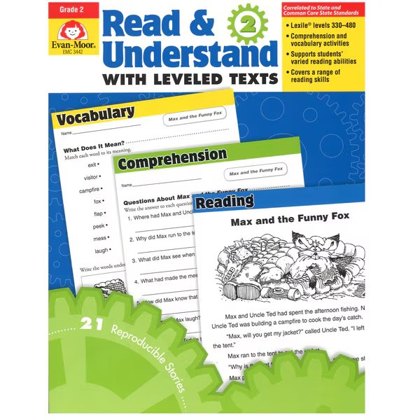Read + Understand with Leveled Texts Book, Teachers Edition, Grade 2, Evan-Moor Educational Publishers, Mfr#: 3442