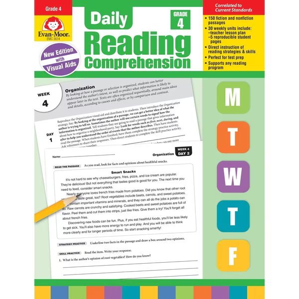 Daily Reading Comprehension, Teacher Edition, Grade 4, Evan-Moor Educational Publishers, Mfr#: 3614