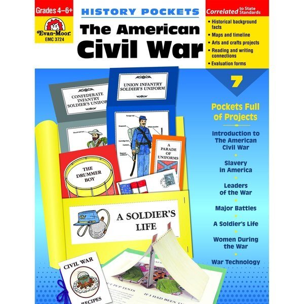 History Pockets - The American Civil War, Teacher Resource, Gr. 4-6, Evan-Moor Educational Publishers, Mfr#: 3724