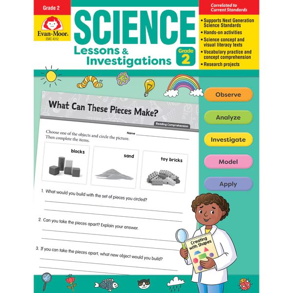 Science Lessons and Investigations, Teachers Edition, Grade 2, Evan-Moor Educational Publishers, Mfr#: 4312