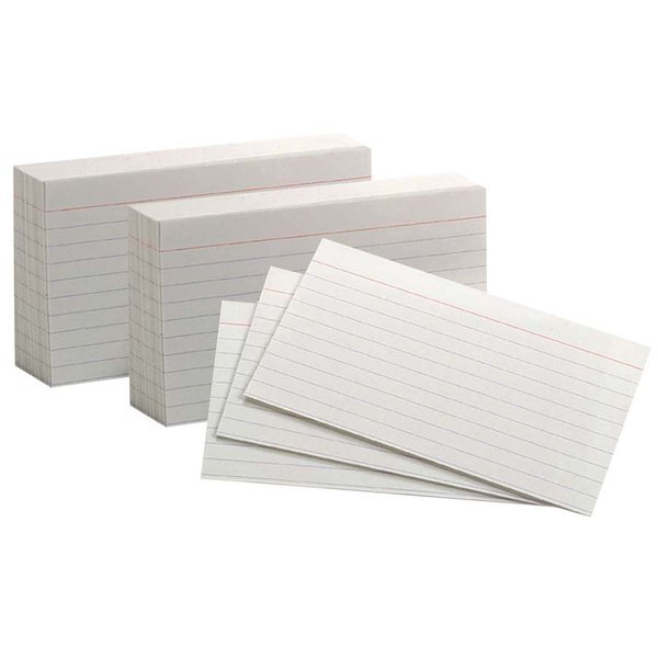 Oxford® White Index Cards, 3in x 5in, Ruled, PK2000, Oxford, Mfr#: ESS00031