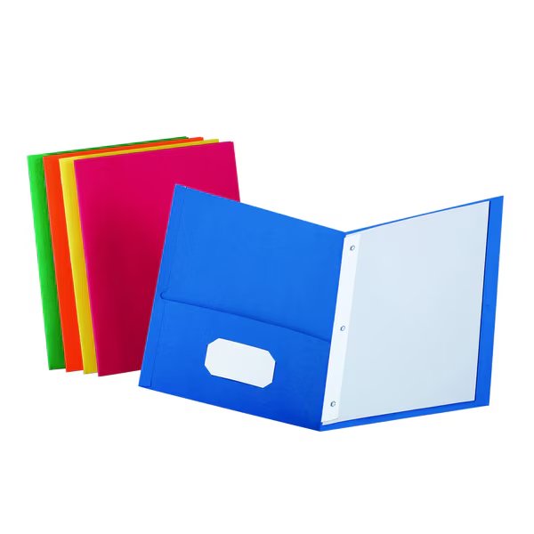 Twin Pocket Folders, Assorted Colors, PK25, Oxford, Mfr#: OXF57513