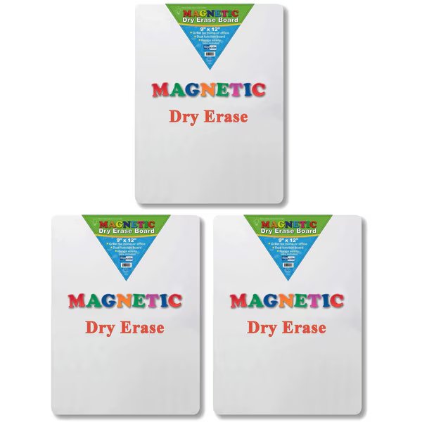 Magnetic Dry Erase Board, 9" x 12", PK3, Flipside, Mfr#: 10025