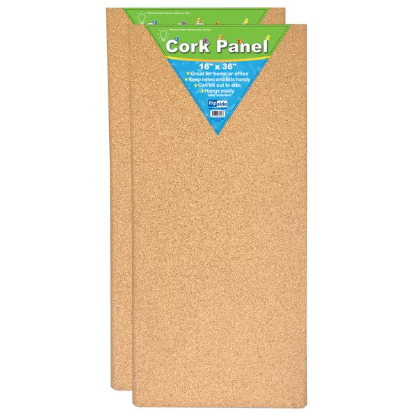 Cork Panel, 16in x 36in, PK2, Flipside, Mfr#: 37016