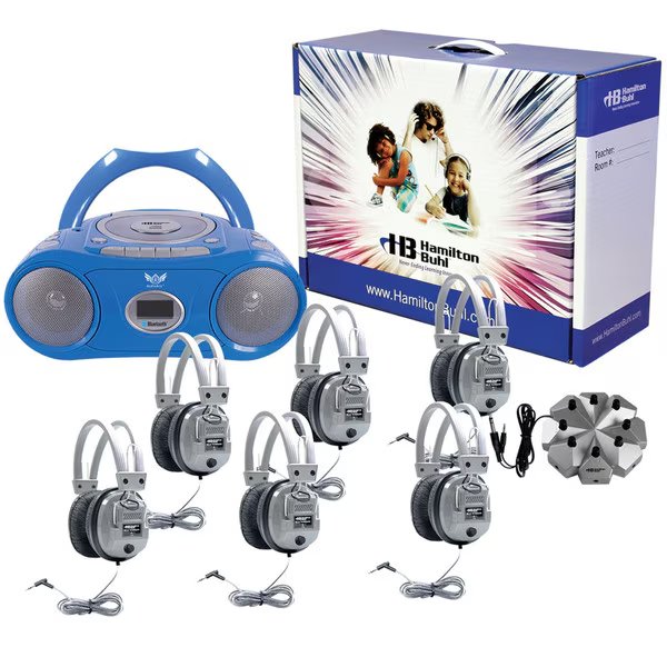 Basic Cassette/CD/AM-FM Listening Center 6 stations, Hamiltonbuhl, Mfr#: LCP/CD385/6SV