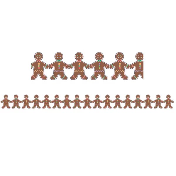 Gingerbread Men Classroom Borders, 36 Feet/Pack, PK6, Hygloss Products, Mfr#: 33608