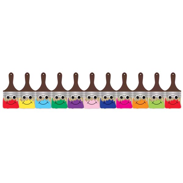 Happy Paintbrush Die Cut Classroom Border, 36 Feet/Pack, PK6, Hygloss Products, Mfr#: 33633
