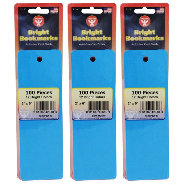 Mighty Bright™ Bookmarks, 100 Assorted Colors Per Pack, PK3, Hygloss Products, Mfr#: 42610