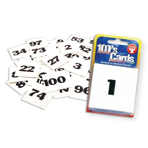 Hygloss® 100s Cards, Numbered 1-100, 2" x 2", Hygloss Products, Mfr#: 61491