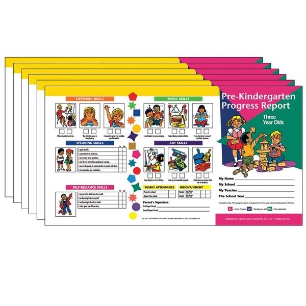 Pre-Kindergarten Progress Report, 3 year olds, 60PK, Hayes Publishing, Mfr#: PRC11