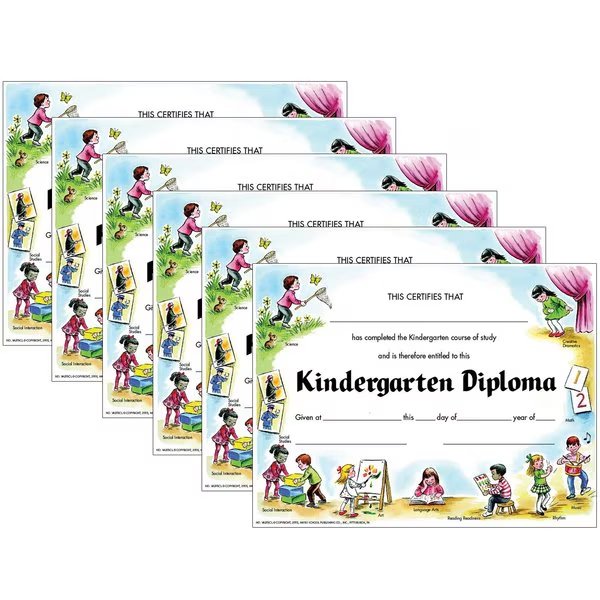 Kindergarten Diploma, PK180, Color: Multi, Hayes, Mfr#: VA203CL
