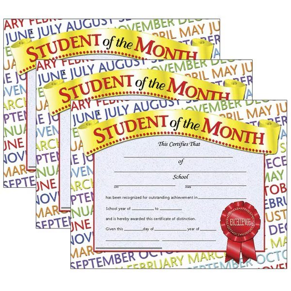 Student of the Month Certificate, 8.5in x 11in, PK90, Hayes, Mfr#: VA628