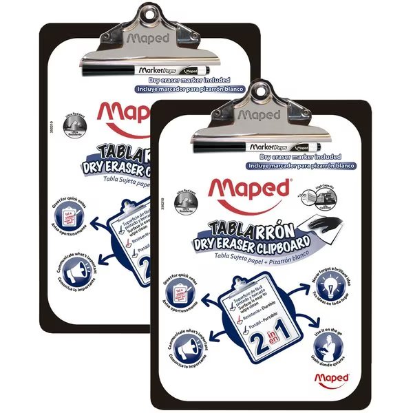 Dry Erase Clipboard, 2PK, Maped, Mfr#: 350210