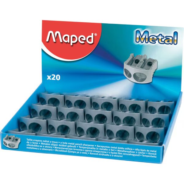 Classic 2 Hole Metal Pencil Sharpener, PK20, Maped, Mfr#: 506700