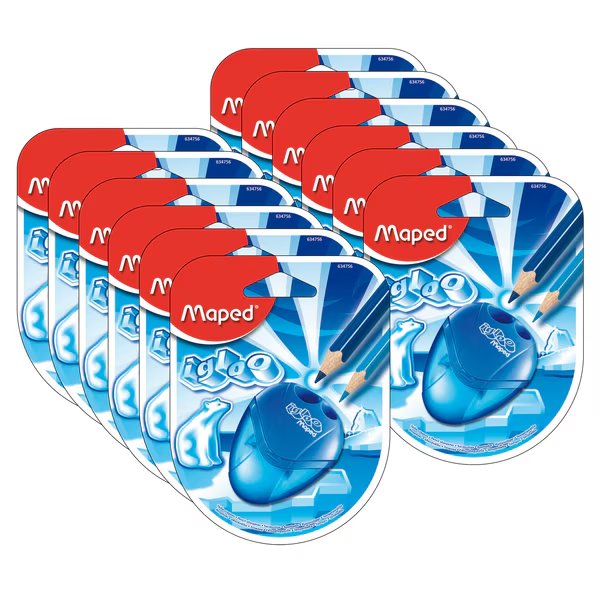 I-Gloo 2 Hole Pencil Sharpener, PK12, Maped, Mfr#: 634756