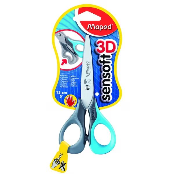 Sensoft Scissors with Flexible Handles, 5in, Left-Handed, PK12, Maped, Mfr#: MAP693500