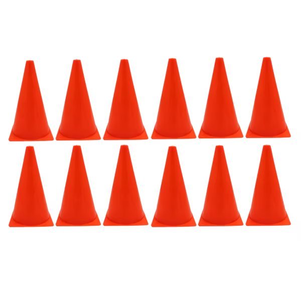 Safety Cone, 9in Base, Orange, PK12, Martin Sports, Mfr#: SC9