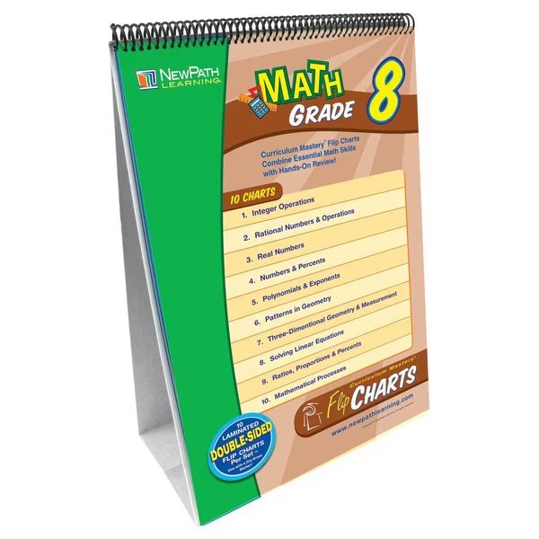 Math Skills Curriculum Mastery® Flip Chart, 10 Pages, Grade 8, Newpath Learning, Mfr#: 33-8001