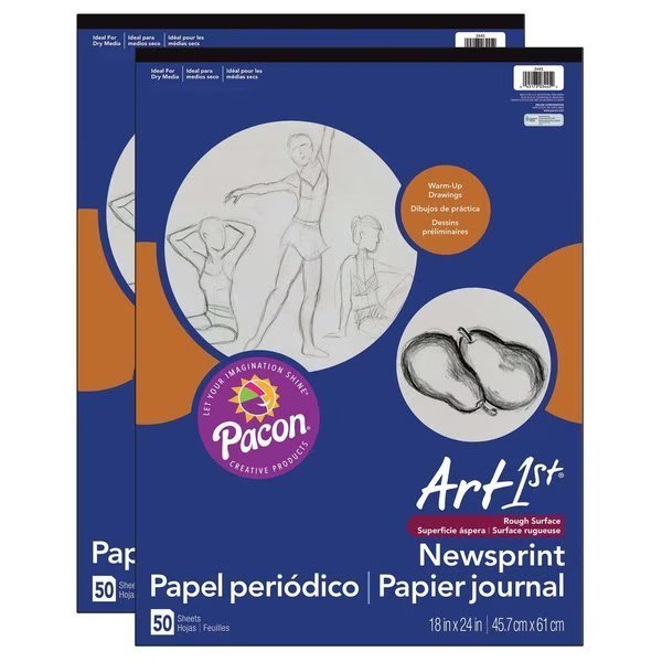 Art1st® Newsprint Pad, 18 x 24, 50 Sheets Per Pad, PK2, Ucreate, Mfr#: P3445