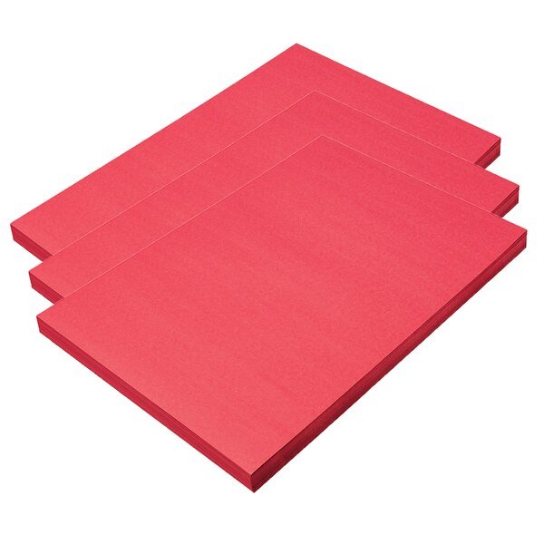 Construction Paper, Holiday Red, 12in x 18in, 100 Sheets, PK3, Sunworks, Mfr#: P9908