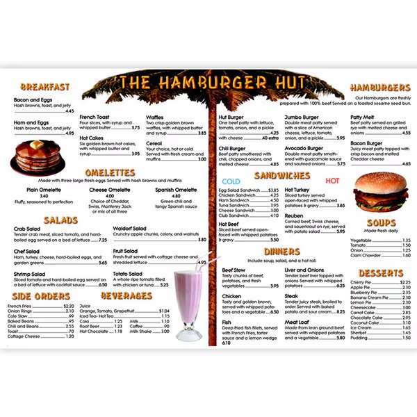 Menu Math: The Hamburger Hut Book, Extra Menus, PK6, Remedia Publications, Mfr#: 102D
